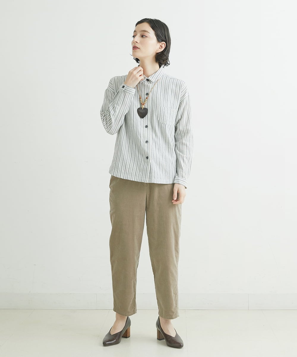 NHLAS36250 GIANNI LO GIUDICE(小さいサイズ)(メゾン ドゥ サンク) 別珍ストレッチテーパードパンツ ベージュ