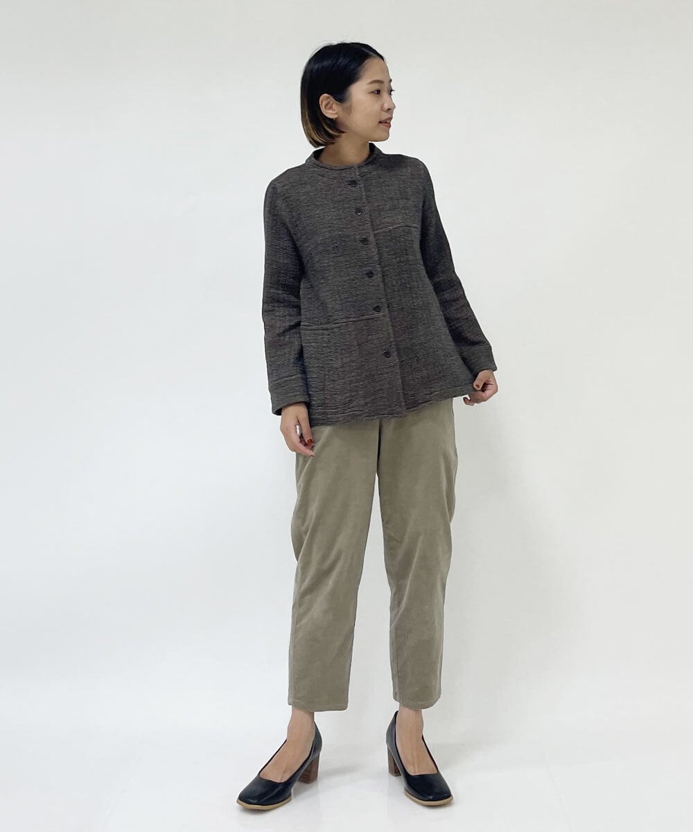 NHLAS36250 GIANNI LO GIUDICE(小さいサイズ)(メゾン ドゥ サンク) 別珍ストレッチテーパードパンツ ベージュ