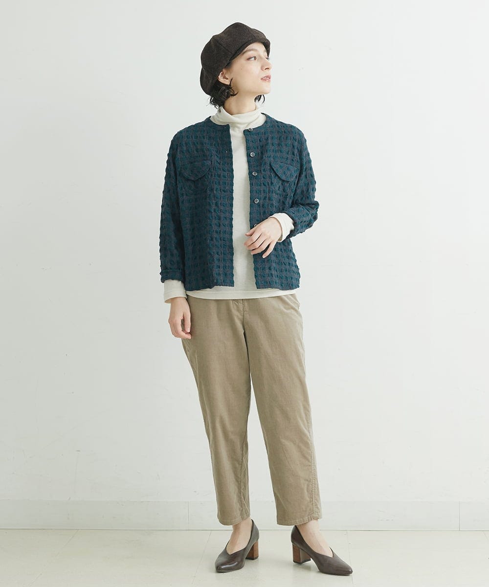 NHLAS36250 GIANNI LO GIUDICE(小さいサイズ)(メゾン ドゥ サンク) 別珍ストレッチテーパードパンツ ベージュ