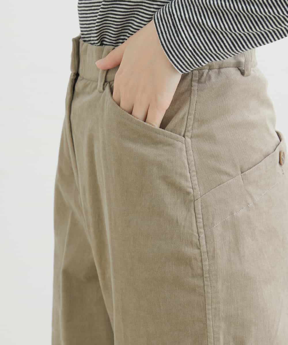 NHLAS36250 GIANNI LO GIUDICE(小さいサイズ)(メゾン ドゥ サンク) 別珍ストレッチテーパードパンツ ベージュ