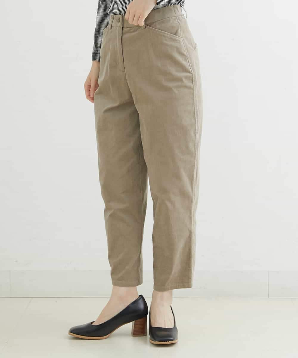 NHLAS36250 GIANNI LO GIUDICE(小さいサイズ)(メゾン ドゥ サンク) 別珍ストレッチテーパードパンツ ベージュ