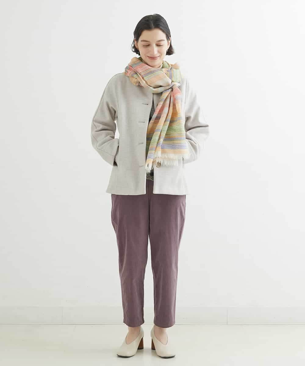 NHLAS36250 GIANNI LO GIUDICE(小さいサイズ)(メゾン ドゥ サンク) 別珍ストレッチテーパードパンツ ベージュ