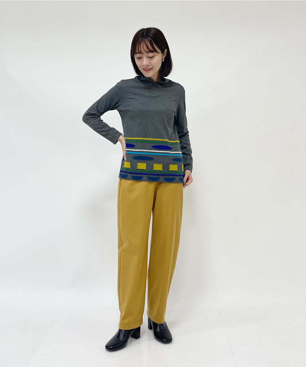 NHLAT20230 GIANNI LO GIUDICE(小さいサイズ)(メゾン ドゥ サンク) [日本製]サキソニーストレートパンツ ライトグレー