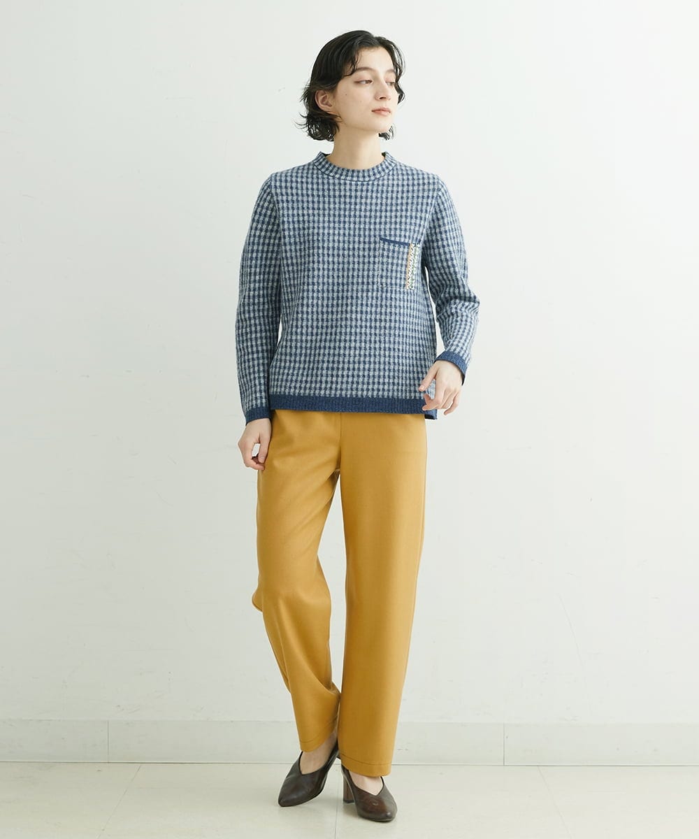 NHLAT20230 GIANNI LO GIUDICE(小さいサイズ)(メゾン ドゥ サンク) [日本製]サキソニーストレートパンツ ライトグレー