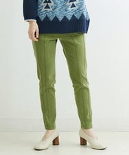 NHLAT21270 GIANNI LO GIUDICE(小さいサイズ)(メゾン ドゥ サンク) 裏起毛ストレッチスリムパンツ グリーン