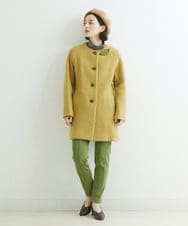 NHLAT21270 GIANNI LO GIUDICE(小さいサイズ)(メゾン ドゥ サンク) 裏起毛ストレッチスリムパンツ グリーン