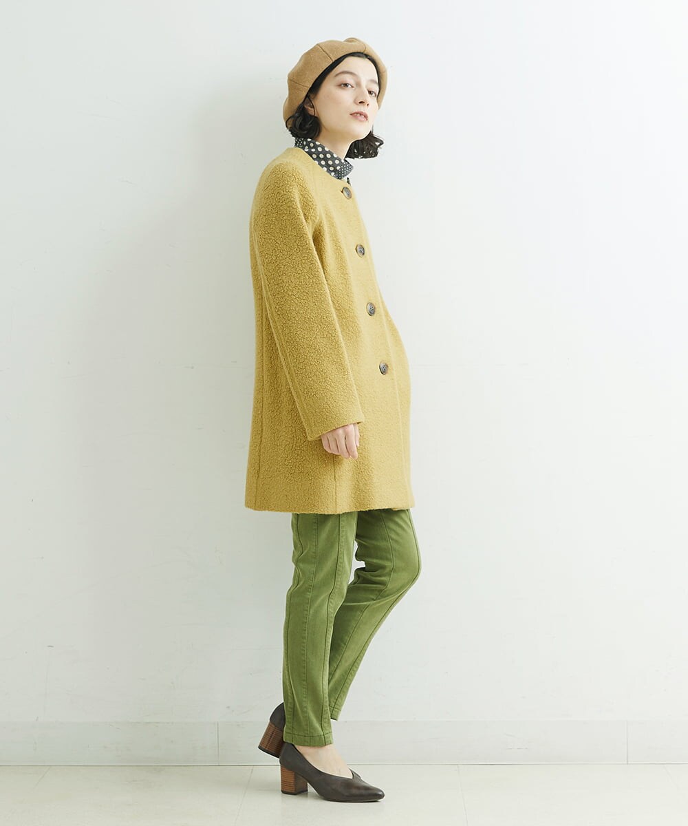 NHLAT21270 GIANNI LO GIUDICE(小さいサイズ)(メゾン ドゥ サンク) 裏起毛ストレッチスリムパンツ グリーン