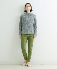 NHLAT21270 GIANNI LO GIUDICE(小さいサイズ)(メゾン ドゥ サンク) 裏起毛ストレッチスリムパンツ グリーン