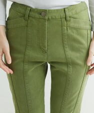 NHLAT21270 GIANNI LO GIUDICE(小さいサイズ)(メゾン ドゥ サンク) 裏起毛ストレッチスリムパンツ グリーン