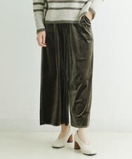 NHLAT22270 GIANNI LO GIUDICE(小さいサイズ)(メゾン ドゥ サンク) [日本製]ベロアワイドパンツ ベージュ