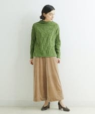 NHLAT22270 GIANNI LO GIUDICE(小さいサイズ)(メゾン ドゥ サンク) [日本製]ベロアワイドパンツ ベージュ