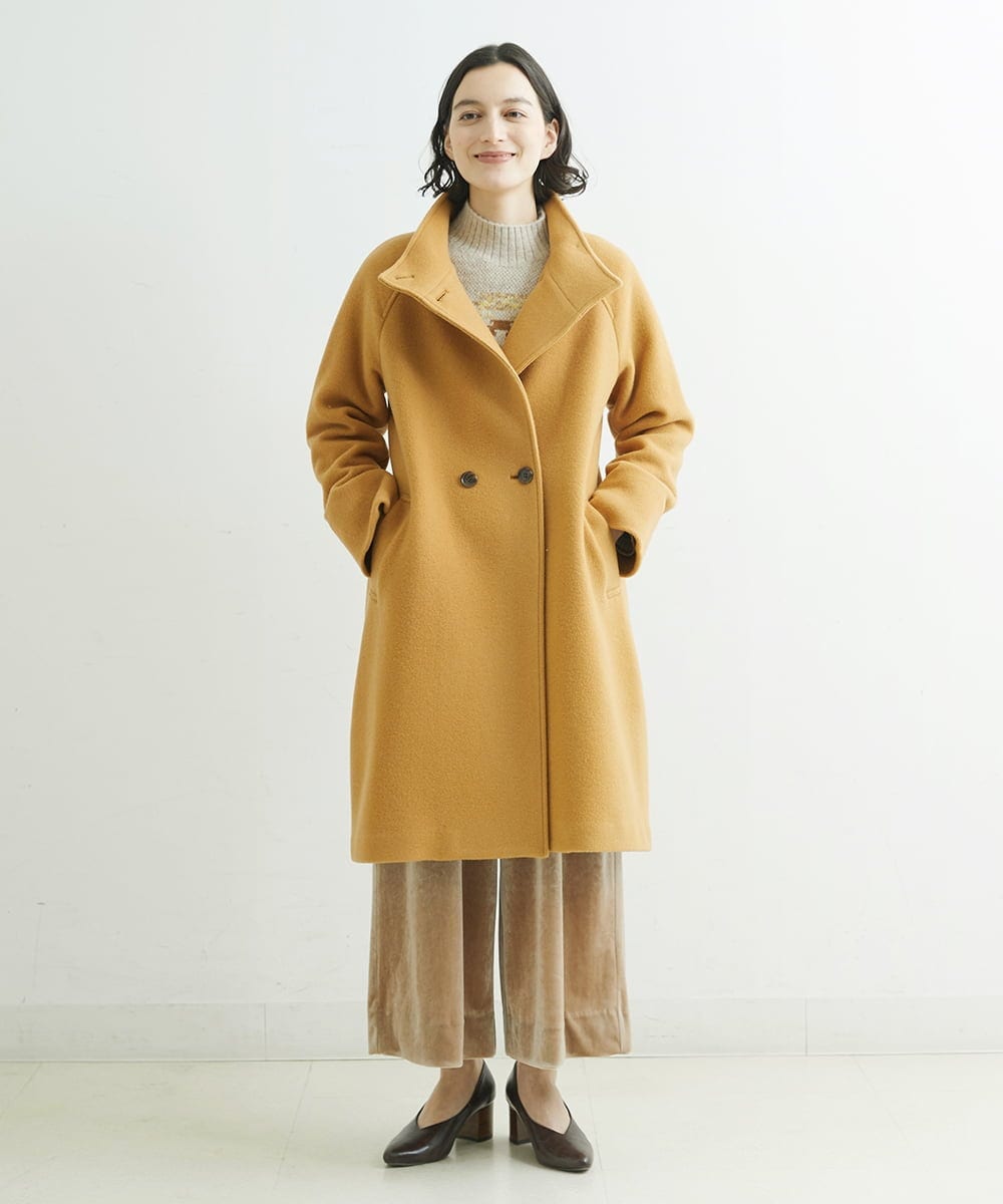 NHLAT22270 GIANNI LO GIUDICE(小さいサイズ)(メゾン ドゥ サンク) [日本製]ベロアワイドパンツ ベージュ