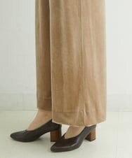 NHLAT22270 GIANNI LO GIUDICE(小さいサイズ)(メゾン ドゥ サンク) [日本製]ベロアワイドパンツ ベージュ