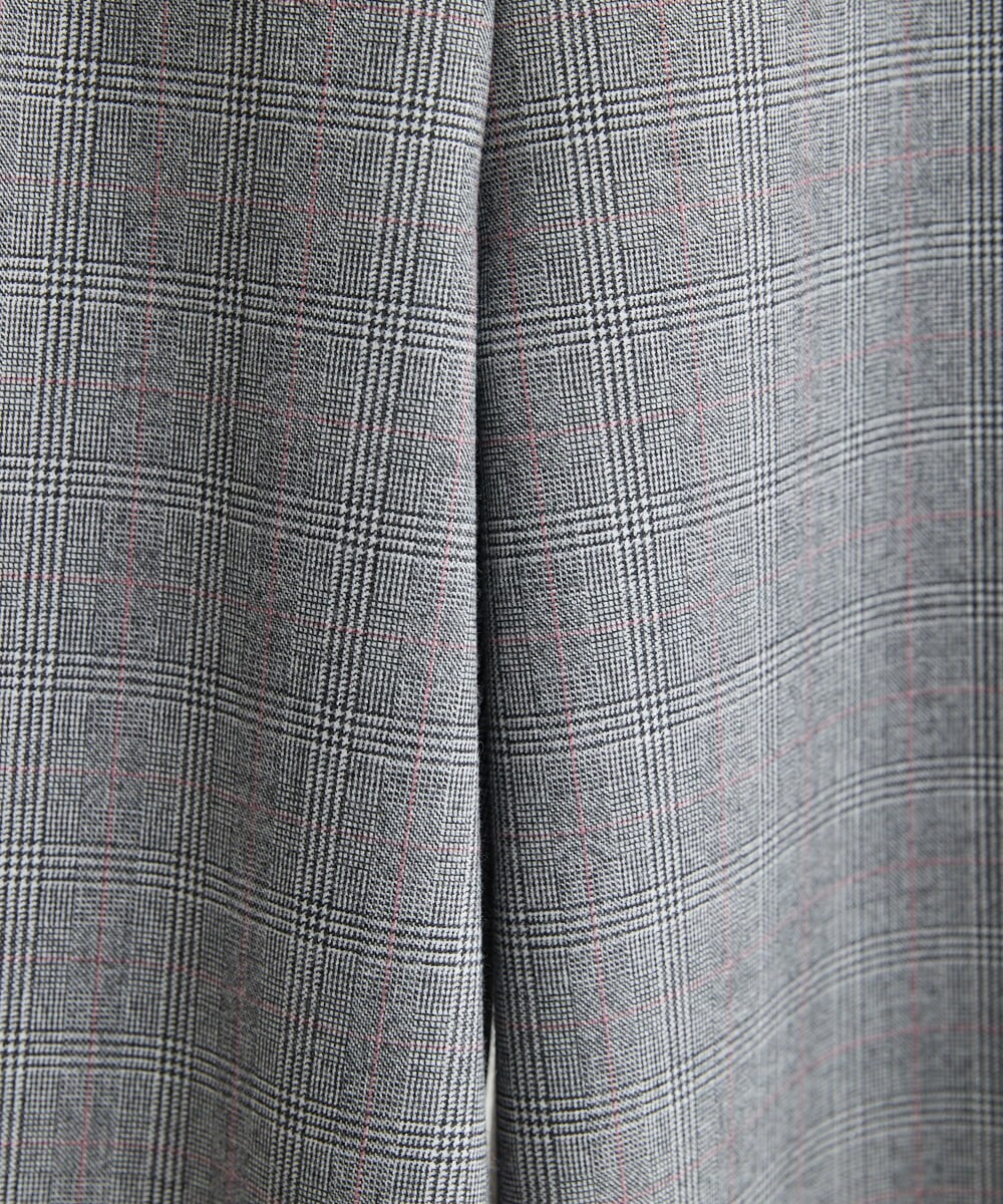NHLAU86210 GIANNI LO GIUDICE(小さいサイズ)(メゾン ドゥ サンク) ［日本製/洗える］グレンチェックストレッチワイドストレートパンツ グレー系