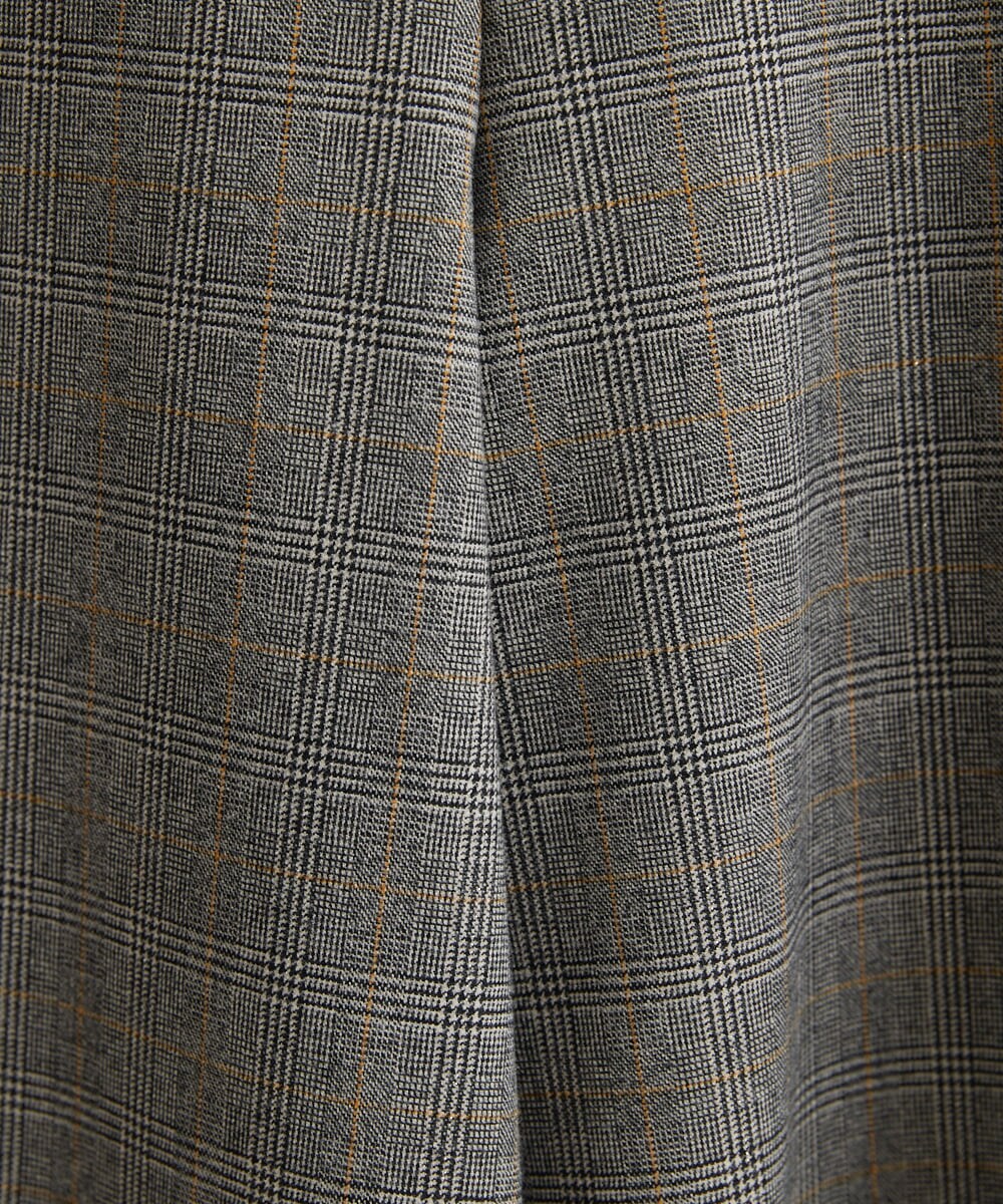 NHLAU86210 GIANNI LO GIUDICE(小さいサイズ)(メゾン ドゥ サンク) ［日本製/洗える］グレンチェックストレッチワイドストレートパンツ グレー系