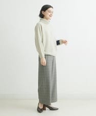 NHLAU86210 GIANNI LO GIUDICE(小さいサイズ)(メゾン ドゥ サンク) ［日本製/洗える］グレンチェックストレッチワイドストレートパンツ グレー系
