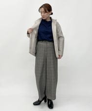 NHLAU86210 GIANNI LO GIUDICE(小さいサイズ)(メゾン ドゥ サンク) ［日本製/洗える］グレンチェックストレッチワイドストレートパンツ グレー系