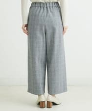 NHLAU86210 GIANNI LO GIUDICE(小さいサイズ)(メゾン ドゥ サンク) ［日本製/洗える］グレンチェックストレッチワイドストレートパンツ グレー系
