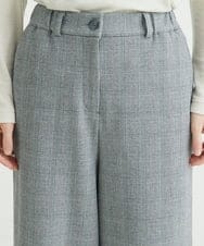 NHLAU86210 GIANNI LO GIUDICE(小さいサイズ)(メゾン ドゥ サンク) ［日本製/洗える］グレンチェックストレッチワイドストレートパンツ グレー系