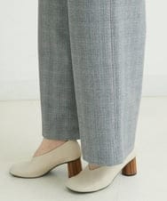 NHLAU86210 GIANNI LO GIUDICE(小さいサイズ)(メゾン ドゥ サンク) ［日本製/洗える］グレンチェックストレッチワイドストレートパンツ グレー系