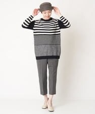 NHLAW07210 GIANNI LO GIUDICE(小さいサイズ)(メゾン ドゥ サンク) [洗える/日本製]ミニチェッカー裏起毛イージーパンツ ネイビー