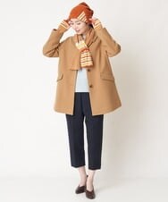 NHLAW07210 GIANNI LO GIUDICE(小さいサイズ)(メゾン ドゥ サンク) [洗える/日本製]ミニチェッカー裏起毛イージーパンツ ネイビー