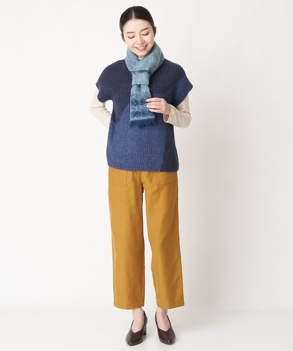 NHLAW15230 GIANNI LO GIUDICE(小さいサイズ)(メゾン ドゥ サンク) [洗える]スエードライクベイカーパンツ マスタード