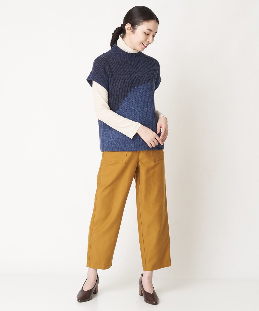 NHLAW15230 GIANNI LO GIUDICE(小さいサイズ)(メゾン ドゥ サンク) [洗える]スエードライクベイカーパンツ マスタード