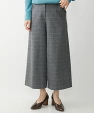 NHLAW25250 GIANNI LO GIUDICE(小さいサイズ)(メゾン ドゥ サンク) [日本製]ガンクラブチェック柄ワイドパンツ ダークグレー・ブルー系