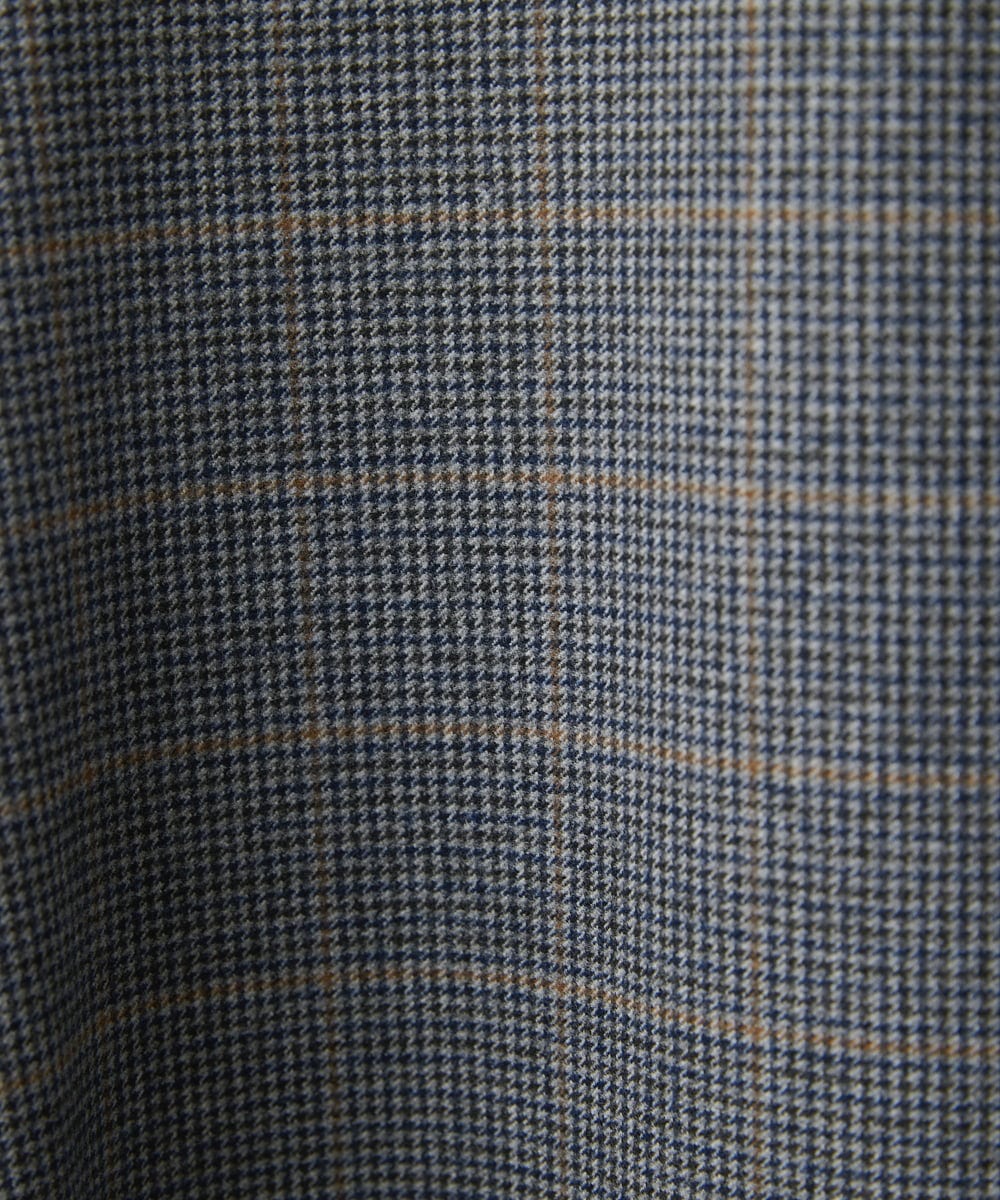 NHLAW25250 GIANNI LO GIUDICE(小さいサイズ)(メゾン ドゥ サンク) [日本製]ガンクラブチェック柄ワイドパンツ ダークグレー・ブルー系