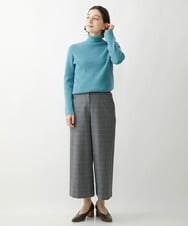 NHLAW25250 GIANNI LO GIUDICE(小さいサイズ)(メゾン ドゥ サンク) [日本製]ガンクラブチェック柄ワイドパンツ ダークグレー・ブルー系