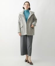 NHLAW25250 GIANNI LO GIUDICE(小さいサイズ)(メゾン ドゥ サンク) [日本製]ガンクラブチェック柄ワイドパンツ ダークグレー・ブルー系