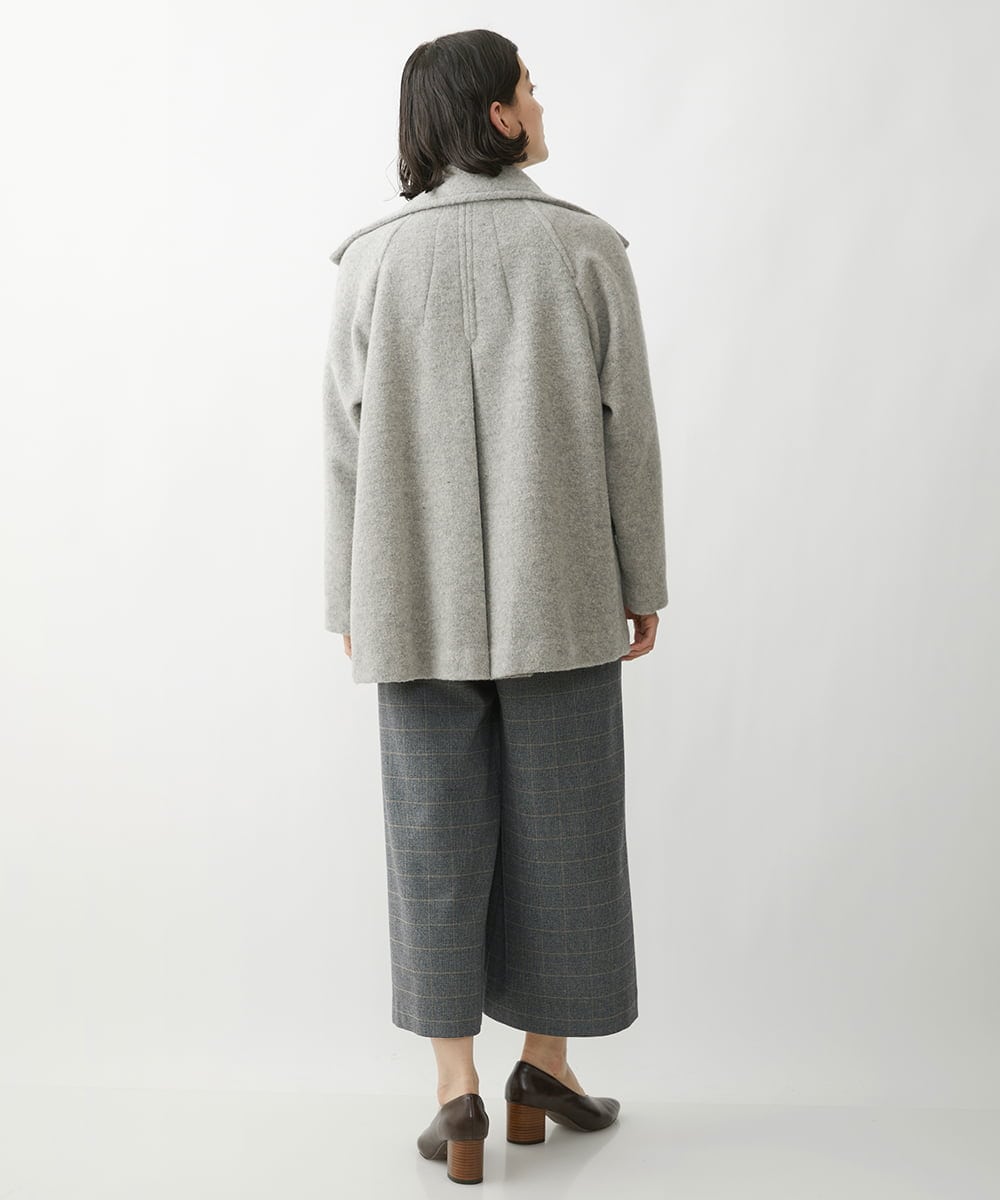 NHLAW25250 GIANNI LO GIUDICE(小さいサイズ)(メゾン ドゥ サンク) [日本製]ガンクラブチェック柄ワイドパンツ ダークグレー・ブルー系