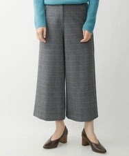 NHLAW25250 GIANNI LO GIUDICE(小さいサイズ)(メゾン ドゥ サンク) [日本製]ガンクラブチェック柄ワイドパンツ ダークグレー・ブルー系