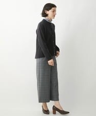NHLAW25250 GIANNI LO GIUDICE(小さいサイズ)(メゾン ドゥ サンク) [日本製]ガンクラブチェック柄ワイドパンツ ダークグレー・ブルー系