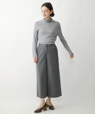 NHLAW25250 GIANNI LO GIUDICE(小さいサイズ)(メゾン ドゥ サンク) [日本製]ガンクラブチェック柄ワイドパンツ ダークグレー・ブルー系