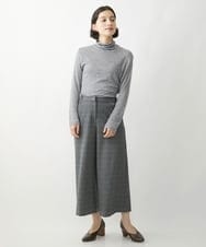 NHLAW25250 GIANNI LO GIUDICE(小さいサイズ)(メゾン ドゥ サンク) [日本製]ガンクラブチェック柄ワイドパンツ ダークグレー・ブルー系