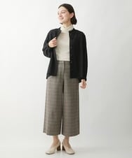 NHLAW25250 GIANNI LO GIUDICE(小さいサイズ)(メゾン ドゥ サンク) [日本製]ガンクラブチェック柄ワイドパンツ ダークグレー・ブルー系