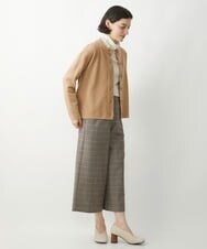 NHLAW25250 GIANNI LO GIUDICE(小さいサイズ)(メゾン ドゥ サンク) [日本製]ガンクラブチェック柄ワイドパンツ ダークグレー・ブルー系