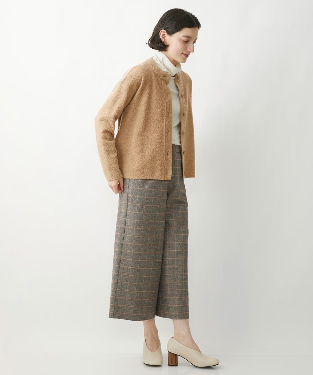 NHLAW25250 GIANNI LO GIUDICE(小さいサイズ)(メゾン ドゥ サンク) [日本製]ガンクラブチェック柄ワイドパンツ ダークグレー・ブルー系
