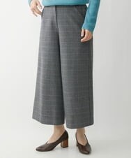 NHLAW25250 GIANNI LO GIUDICE(小さいサイズ)(メゾン ドゥ サンク) [日本製]ガンクラブチェック柄ワイドパンツ ダークグレー・ブルー系
