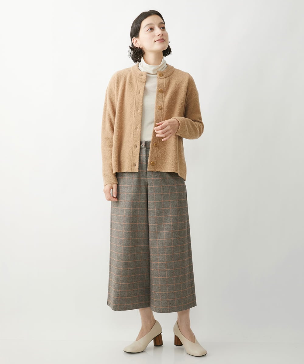 NHLAW25250 GIANNI LO GIUDICE(小さいサイズ)(メゾン ドゥ サンク) [日本製]ガンクラブチェック柄ワイドパンツ ダークグレー・ブルー系