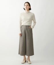 NHLAW25250 GIANNI LO GIUDICE(小さいサイズ)(メゾン ドゥ サンク) [日本製]ガンクラブチェック柄ワイドパンツ ダークグレー・ブルー系