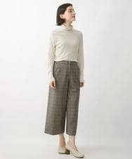 NHLAW25250 GIANNI LO GIUDICE(小さいサイズ)(メゾン ドゥ サンク) [日本製]ガンクラブチェック柄ワイドパンツ ダークグレー・ブルー系