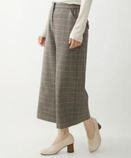 NHLAW25250 GIANNI LO GIUDICE(小さいサイズ)(メゾン ドゥ サンク) [日本製]ガンクラブチェック柄ワイドパンツ ダークグレー・ブルー系