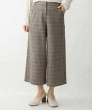 NHLAW25250 GIANNI LO GIUDICE(小さいサイズ)(メゾン ドゥ サンク) [日本製]ガンクラブチェック柄ワイドパンツ ダークグレー・ブルー系