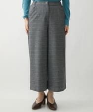 NHLAW25250 GIANNI LO GIUDICE(小さいサイズ)(メゾン ドゥ サンク) [日本製]ガンクラブチェック柄ワイドパンツ ダークグレー・ブルー系