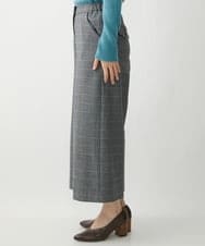 NHLAW25250 GIANNI LO GIUDICE(小さいサイズ)(メゾン ドゥ サンク) [日本製]ガンクラブチェック柄ワイドパンツ ダークグレー・ブルー系