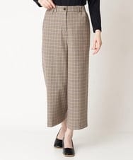 NHLAX84210 GIANNI LO GIUDICE(小さいサイズ)(メゾン ドゥ サンク) [日本製/洗える]カラーグレンチェックワイドストレートパンツ ベージュ系