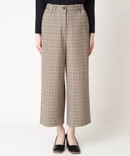 NHLAX84210 GIANNI LO GIUDICE(小さいサイズ)(メゾン ドゥ サンク) [日本製/洗える]カラーグレンチェックワイドストレートパンツ ベージュ系